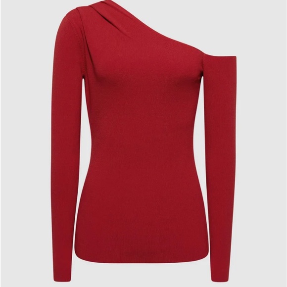 Reiss “Lucy” Off the Shoulder Top in Red - Picture 4 of 10